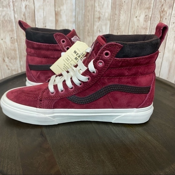 Vans Sk8-Hi Mte Suede Leather Sneakers Biking Red Chocolate Torte Size 7.5 - Picture 9 of 14